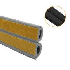 BURLETE AUTOADHESIVO MODELO "D" GOMA 5.2MTS NEGRO