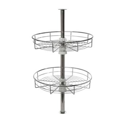 [KAF-LC-342] CANASTO GIRATORIO DOS NIVELES 420MM CROMADO