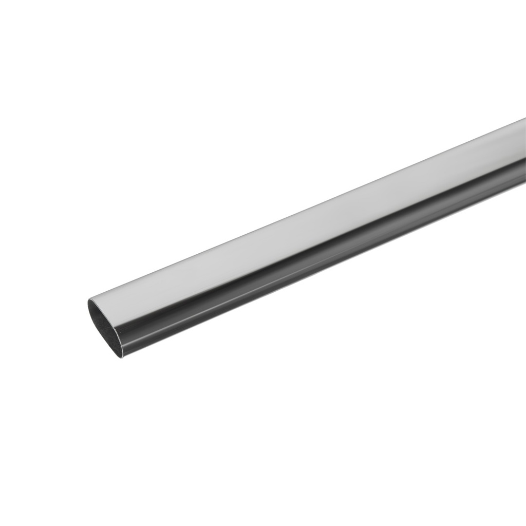 CAÑO OVAL LISO CROMADO 3MTS 30X15MM