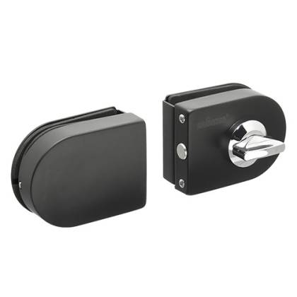 CERROJO PASADOR ESFERICO VIDRIO-VIDRIO SOLO PERILLA NEGRO