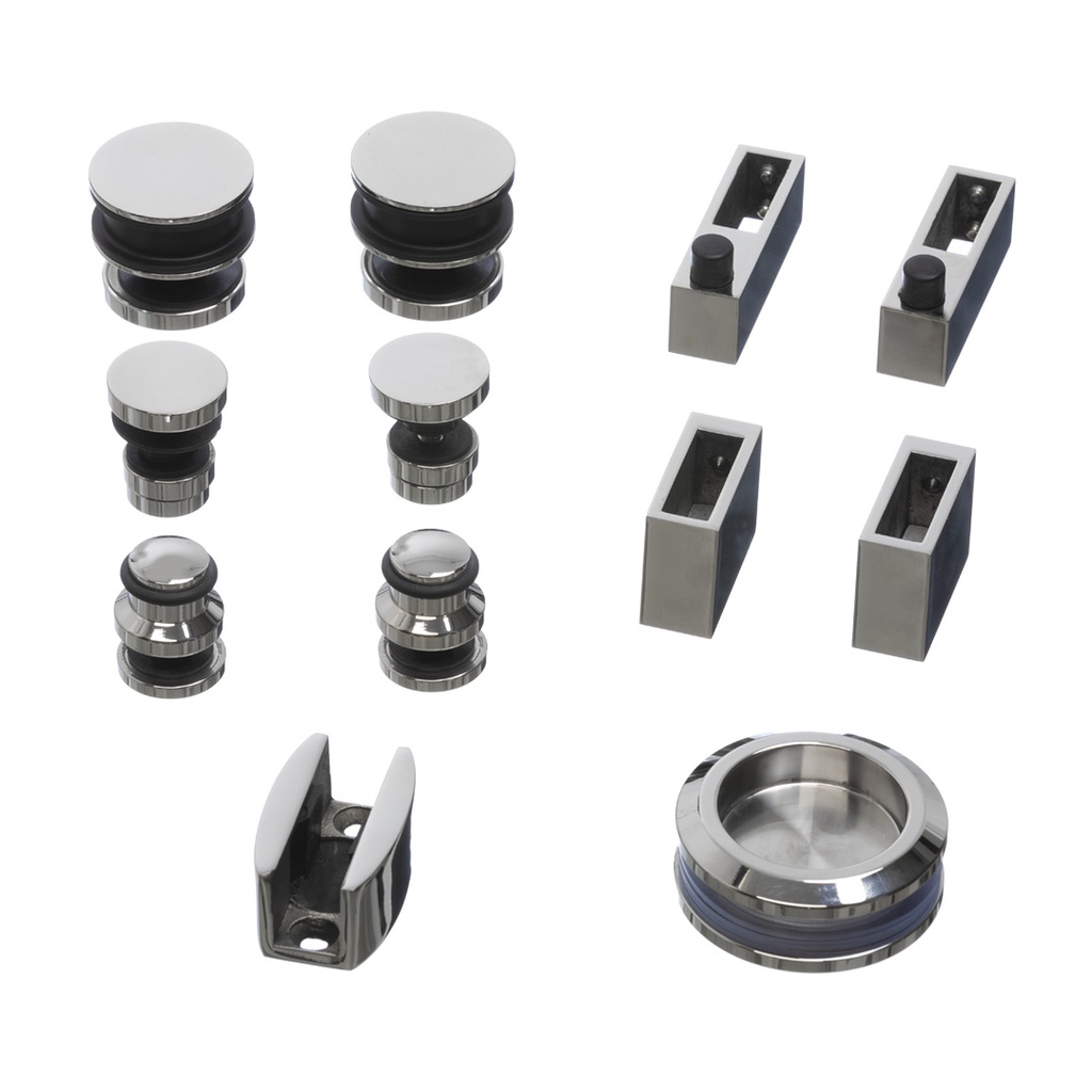 KIT PARA VIDRIO CORREDIZO 1 HOJA CROMADO