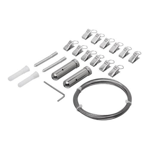 [KAF-TA-001] KIT TENSOR FIJO 2,5MTS CON 12 GANCHOS PARA CORTINA