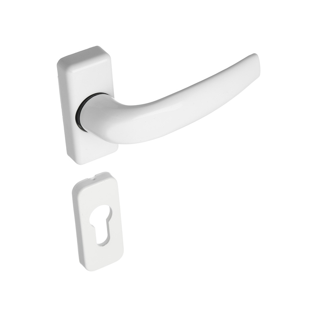 MANIJA DOBLE BALANCIN PARA PUERTA DE ALUMINIO BLANCO