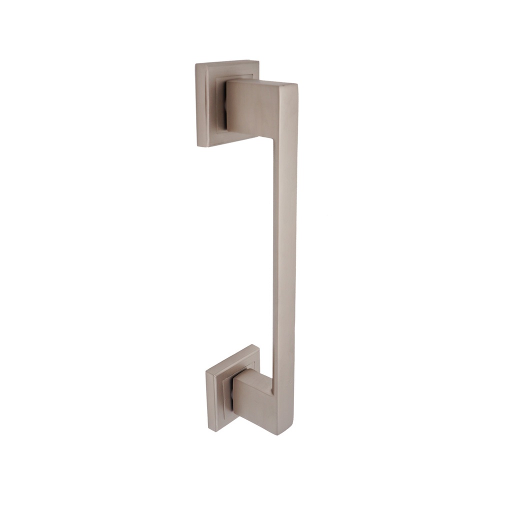 MANIJON CUADRADO ROSETA BISELADA 220MM CROMO MATE