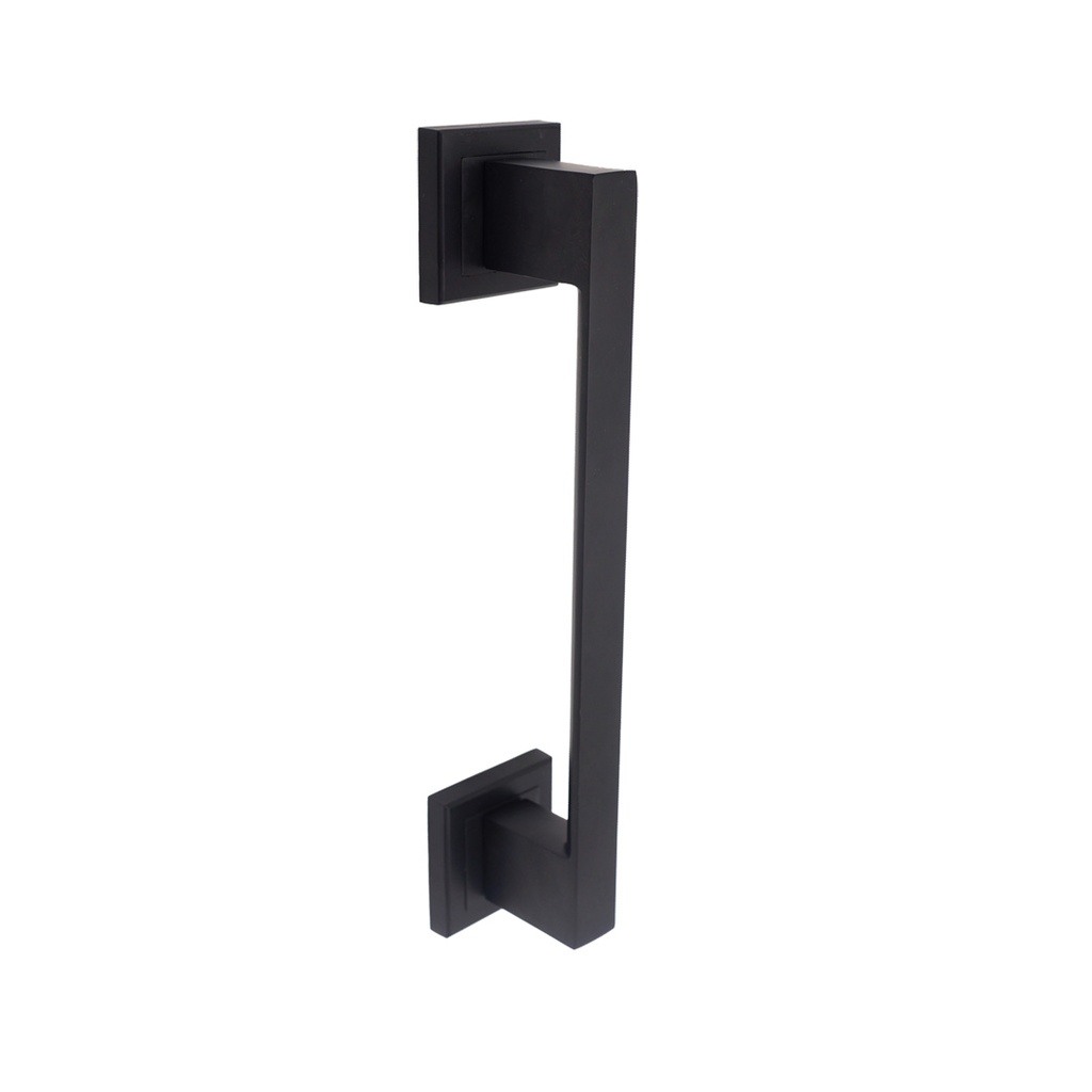 MANIJON CUADRADO ROSETA BISELADA 220MM NEGRO