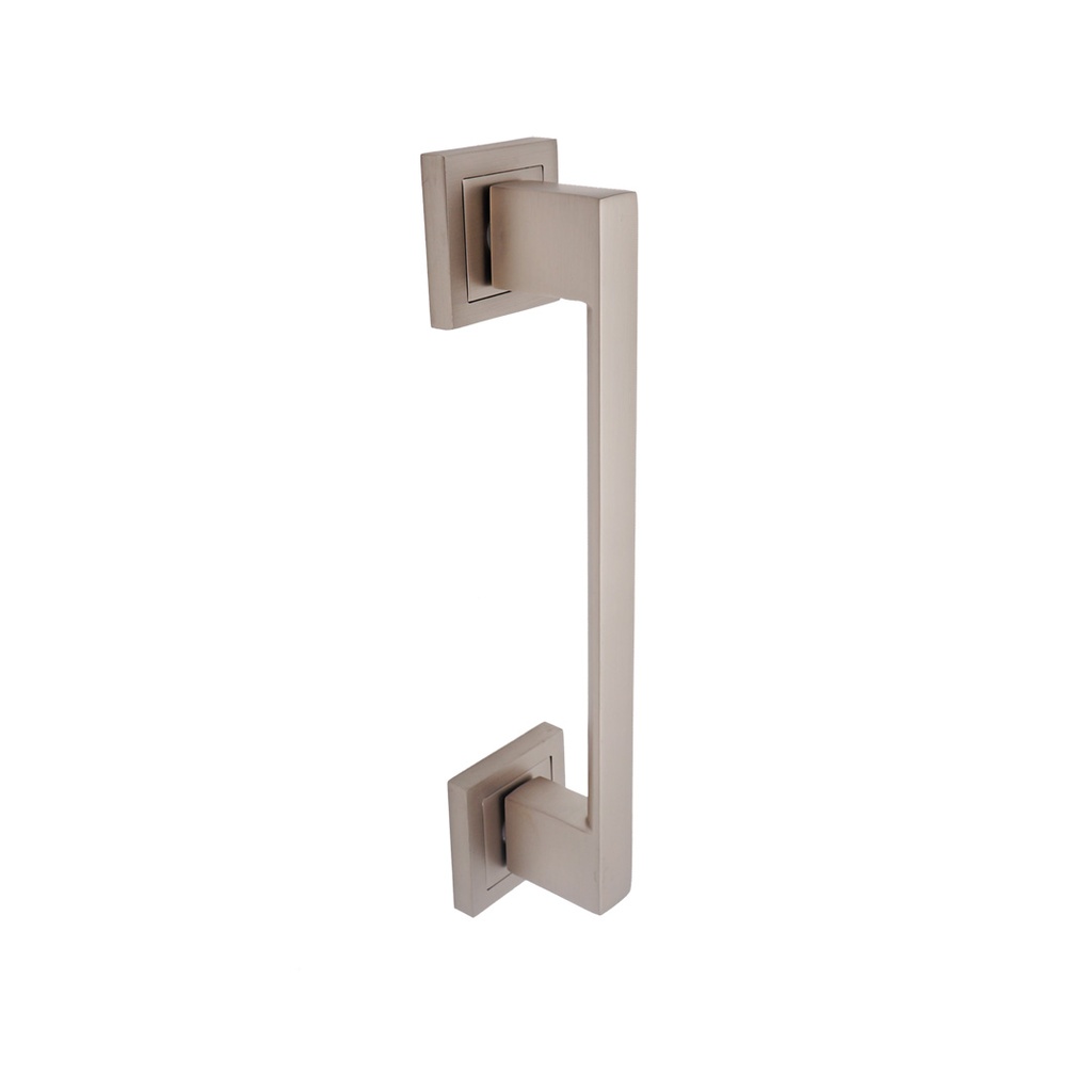 MANIJON CUADRADO ROSETA CUADRADA 220MM CROMO MATE