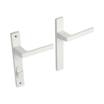 MANIJON PARA PUERTA DE ALUMINIO CON TRABA BLANCO PAR