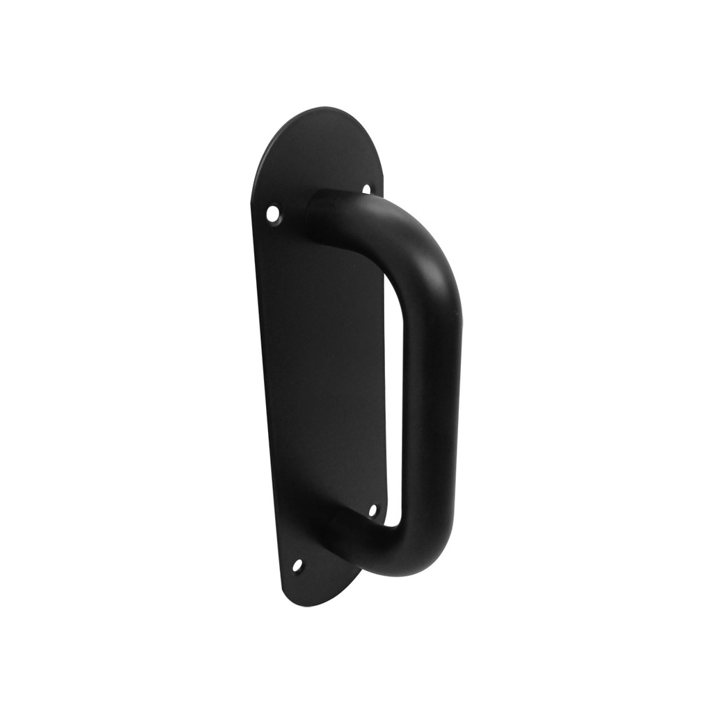 [KAF-BRZ-1077-N] MANIJON PLAQUETA OVAL ACERO INOXIDABLE 65X200MM NEGRO