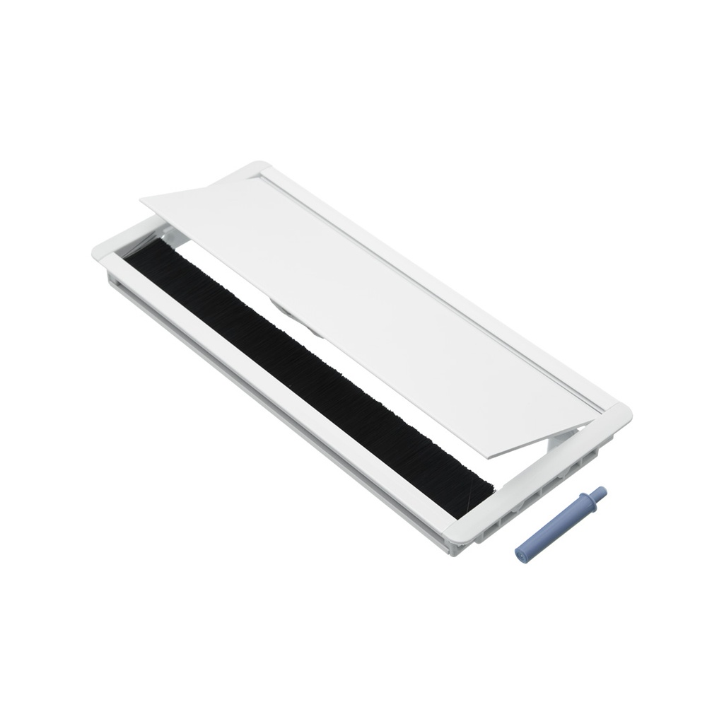 PASACABLE RECTANGULAR ALUMINIO CIERRE LENTO 300X130MM BLANCO