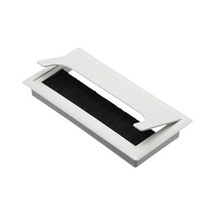 [KAF-PC-380-B] PASACABLE RECTANGULAR CON CEPILLO 160X80 BLANCO