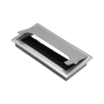 [KAF-PC-380-G] PASACABLE RECTANGULAR CON CEPILLO 160X80 GRIS