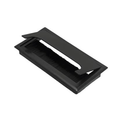 [KAF-PC-380-N] PASACABLE RECTANGULAR CON CEPILLO 160X80 NEGRO