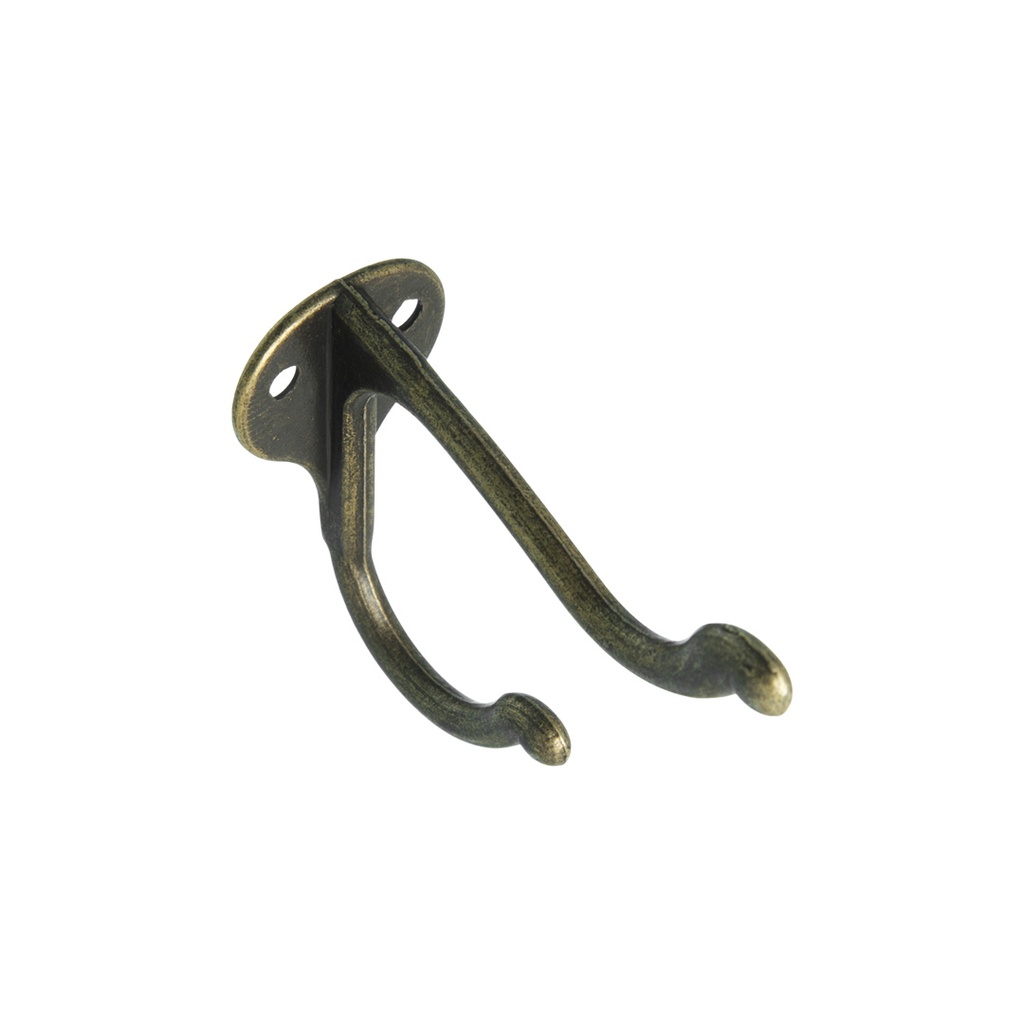 [KAF-VA-05] PERCHA BOLITA DOBLE VERTICAL BRONCE VIEJO 50X28X71MM