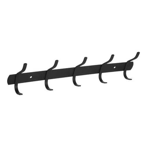 [KAF-WC-208-N] PERCHA CON 5 GANCHOS PLANOS DOBLES 360X27MM NEGRO