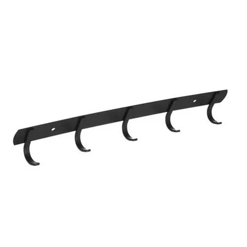 PERCHA CON 5 GANCHOS PLANOS SIMPLES  360X27MM NEGRO