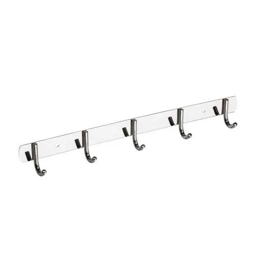 PERCHA CON 5 GANCHOS REDONDOS SIMPLES 360X27MM