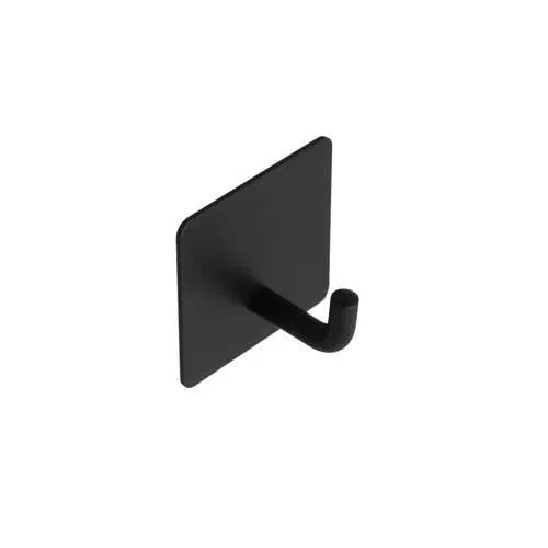 PERCHA SIMPLE AUTOADHESIVA GANCHO 90° NEGRO