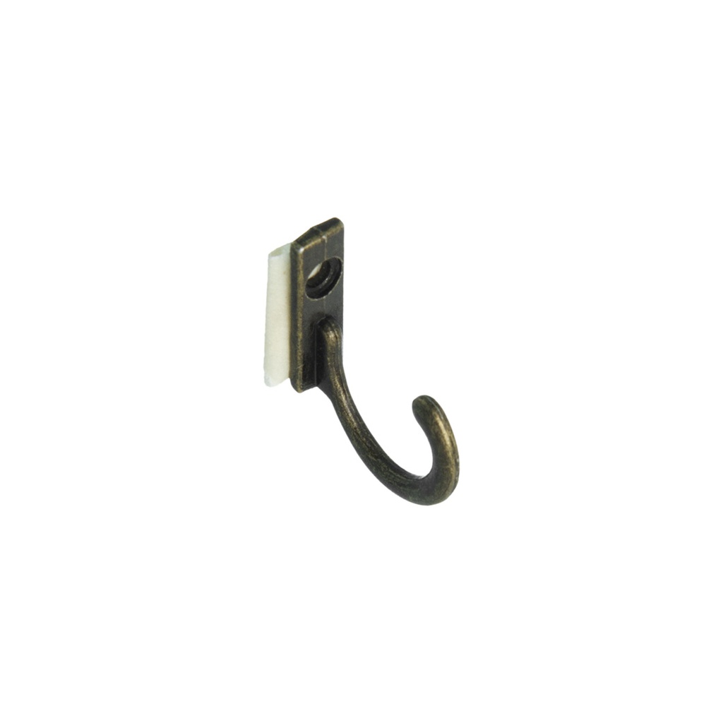[KAF-VA-06] PERCHA SIMPLE BRONCE VIEJO BASE RECTA 27X6X22MM