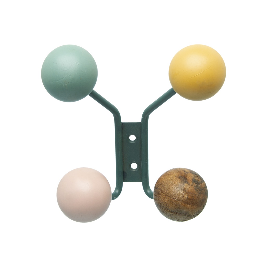 [KAF-VA-1002] PERCHERO ESTILO NORDICO MADERA X 4 MULTICOLOR
