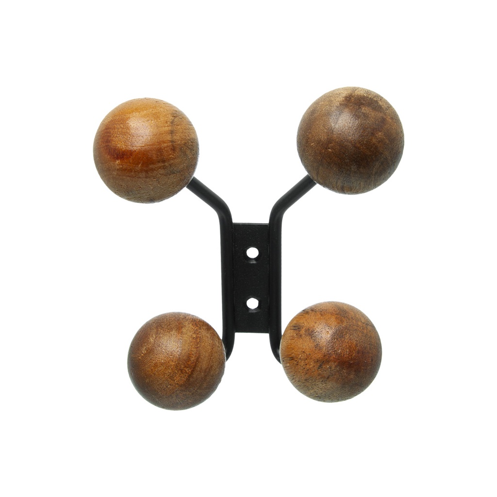 PERCHERO ESTILO NORDICO MADERA X 4 ROBLE OSCURO