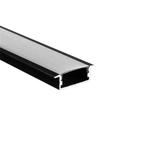 PERFIL CON BORDE PARA LED 30,3X9,3X22,9MM X 3M NEGRO ALUMINIO