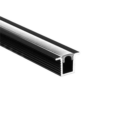 PERFIL EMBUTIR CON BORDE PARA LED 13X8,9X7,2MM X 3M NEGRO ALUMINIO