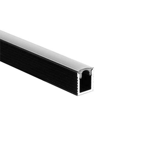 PERFIL EMBUTIR CON BORDE PARA LED 8,9X7,4MM X 3M NEGRO ALUMINIO