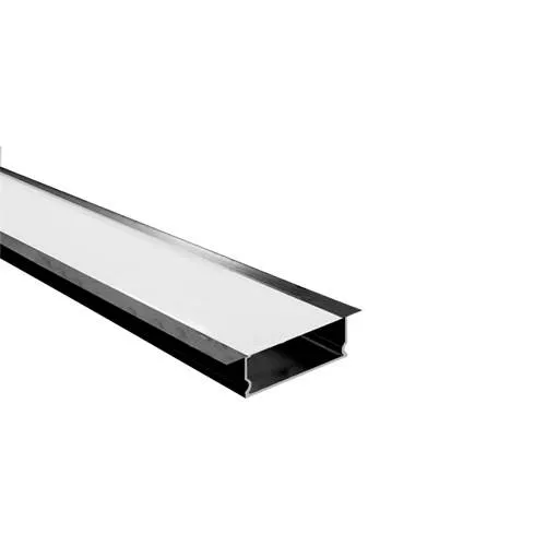 PERFIL PARA LED CON BORDE 6,5X16,7MM X 3M NEGRO ALUMINIO