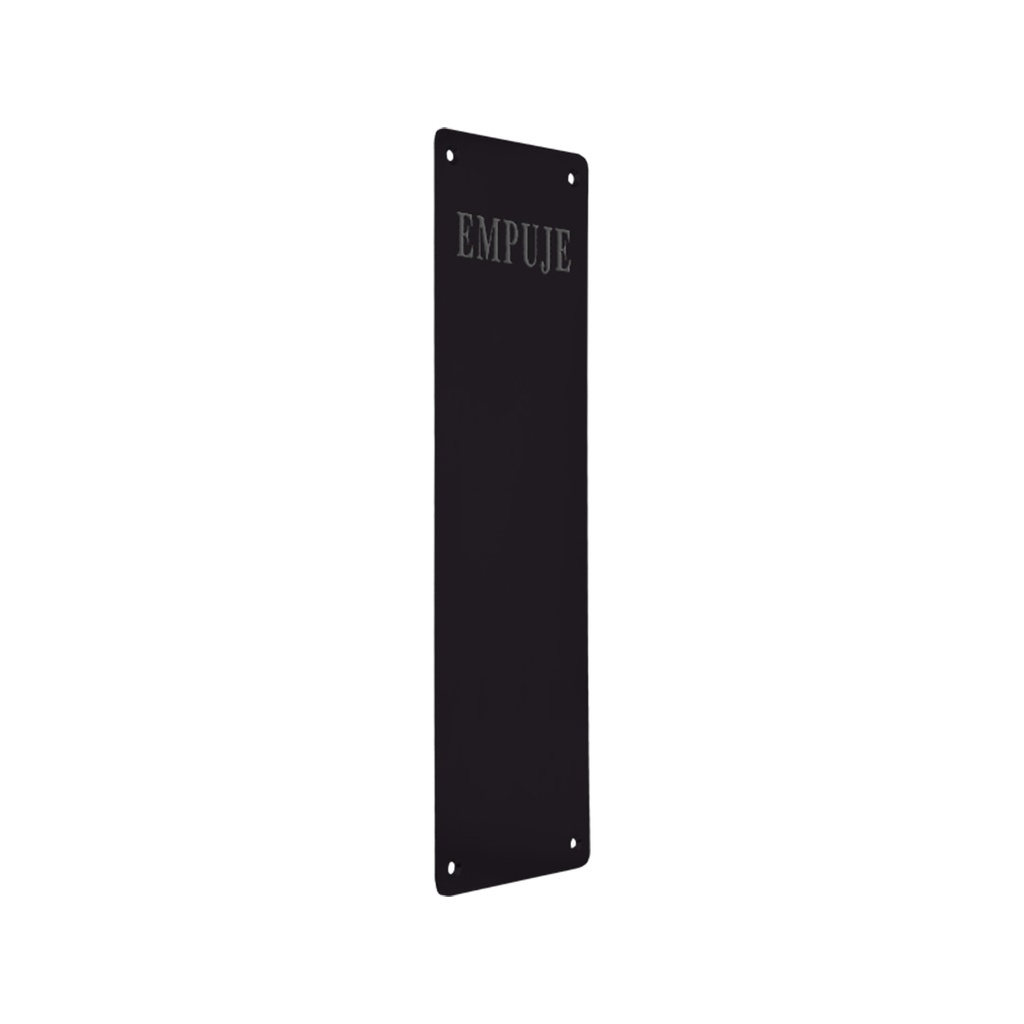 PLACA ACERO INOXIDABLE "EMPUJE" PAR NEGRO