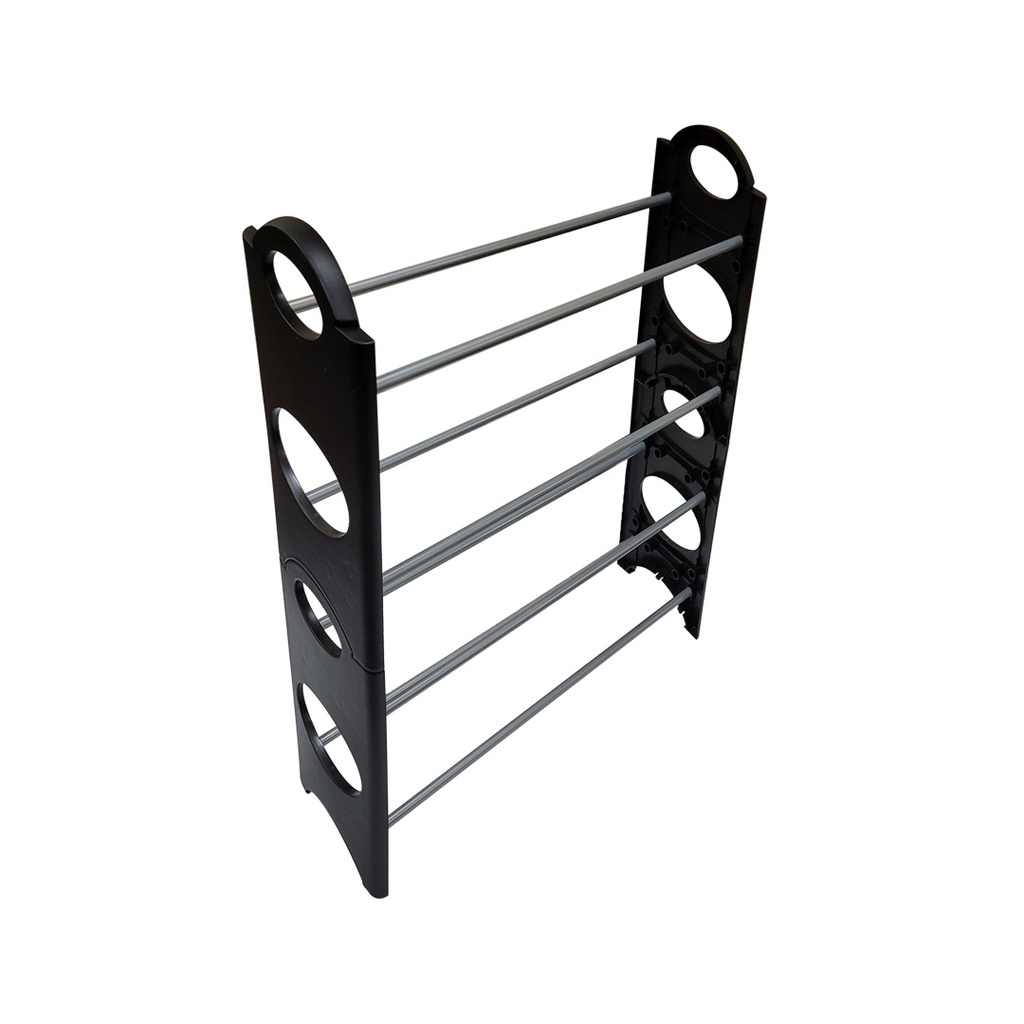 RACK BOTINERO 3 NIVELES 63X64X118CM PLASTICO Y ALUMINIO