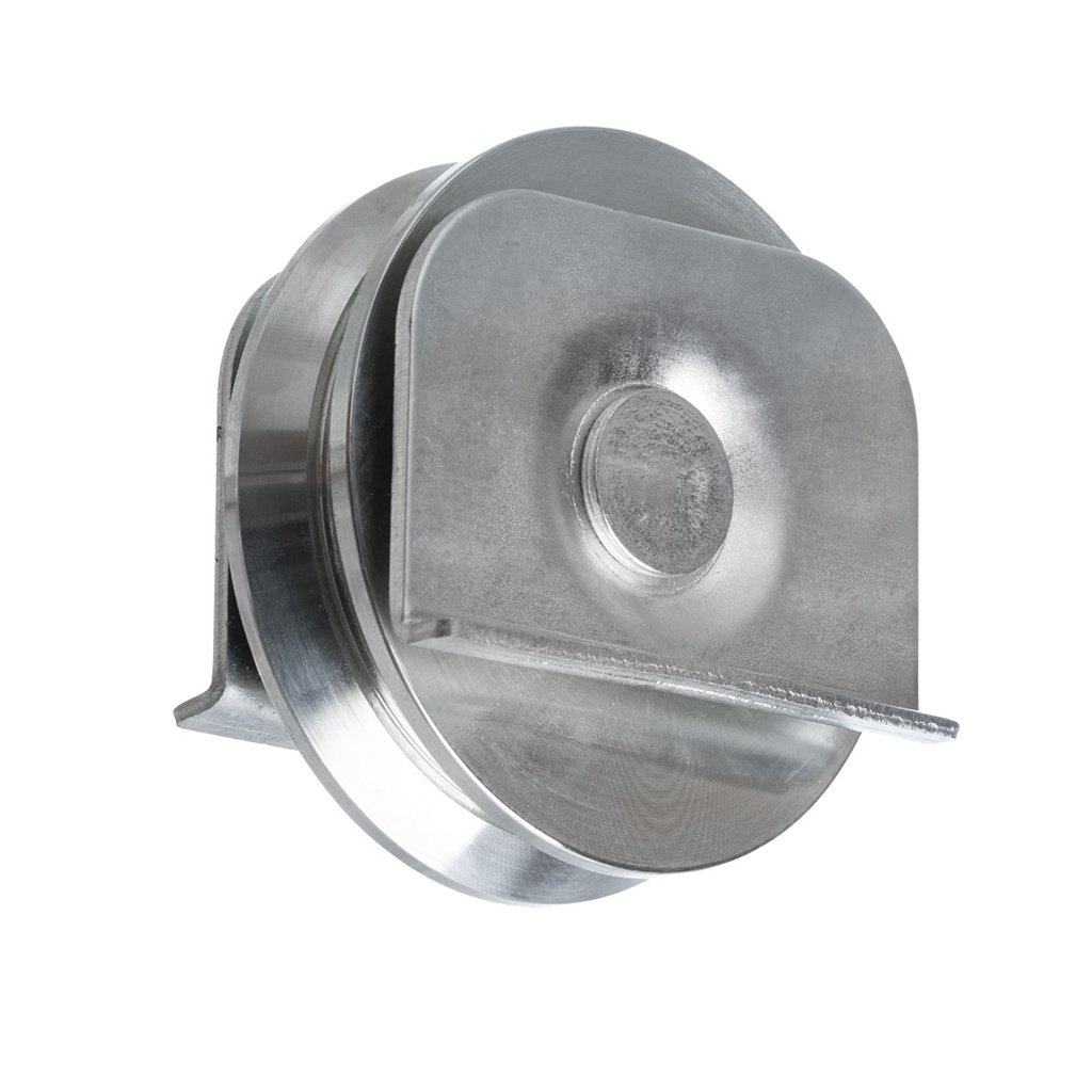 RUEDA ACERO TRAFILADO "V" C/RULEMAN 70MM CON SOPORTE