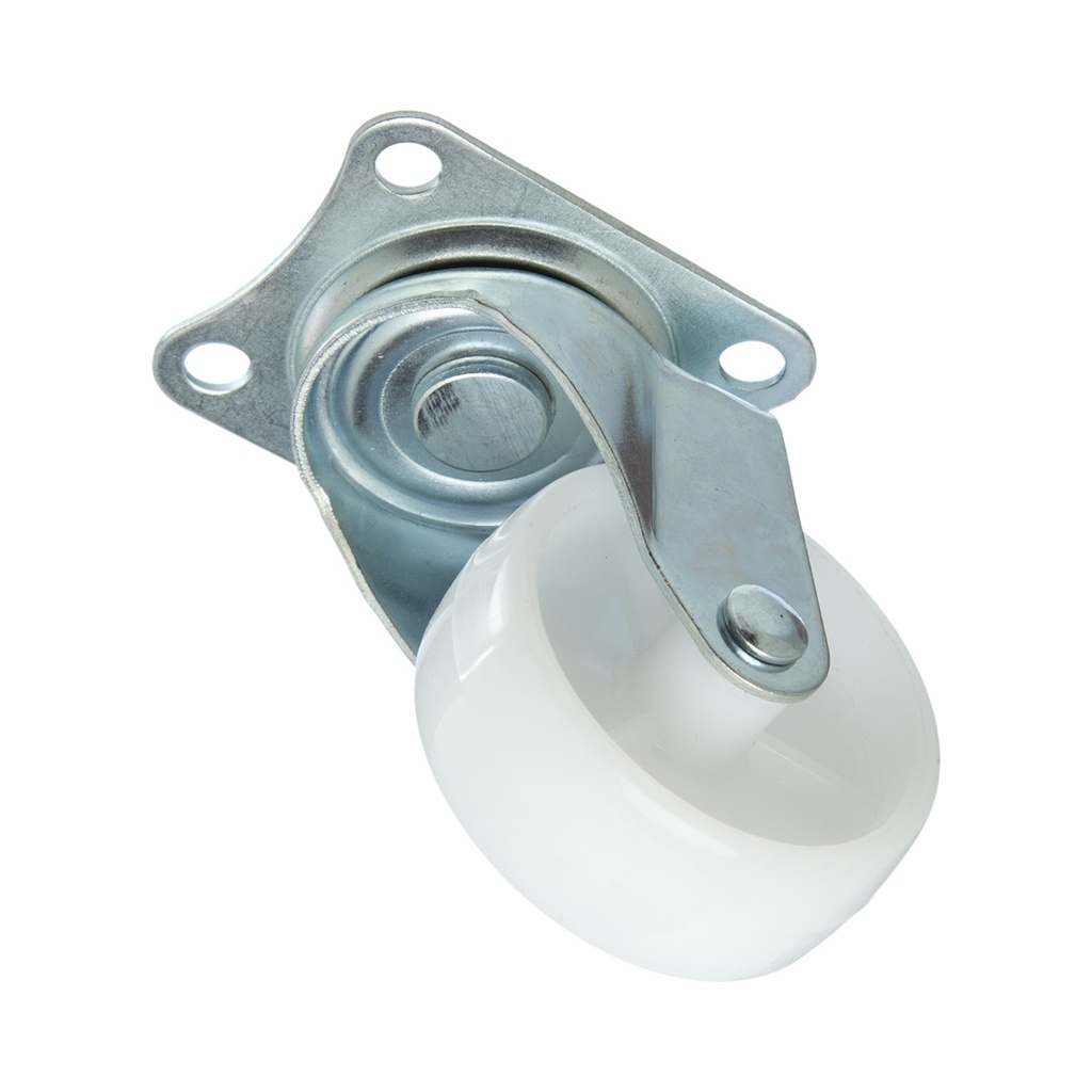 RUEDA BLANCA BASE GIRATORIA 75MM