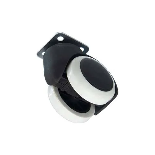 RUEDA DUAL CON BASE 50MM CON BANDA BLANCA