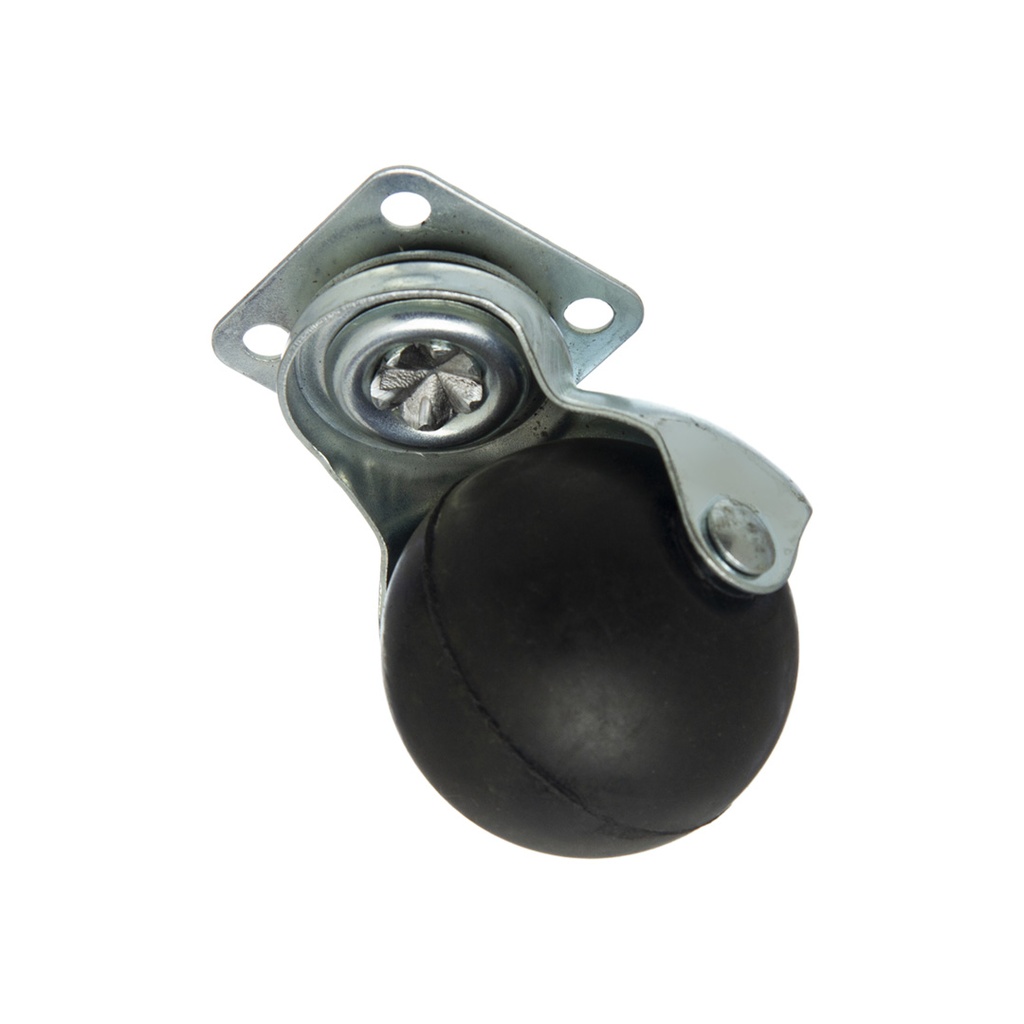 RUEDA GOMA ESFÉRICA 50MM CON BASE GIRATORIA