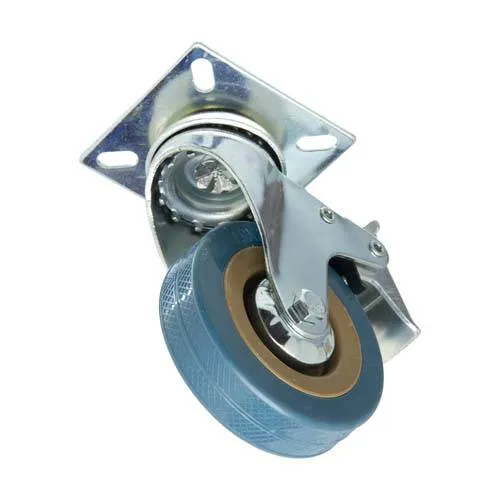 RUEDA GOMA GRIS 100MM CON FRENO