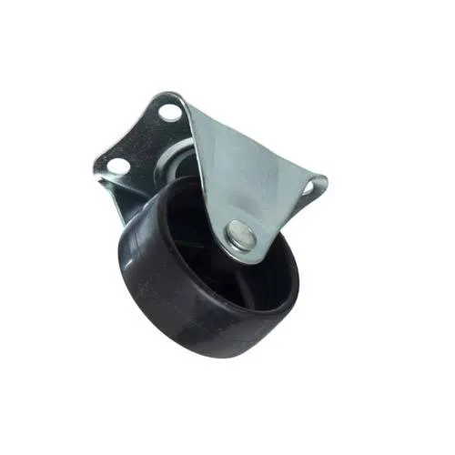 RUEDA NEGRA BASE FIJA 40MM