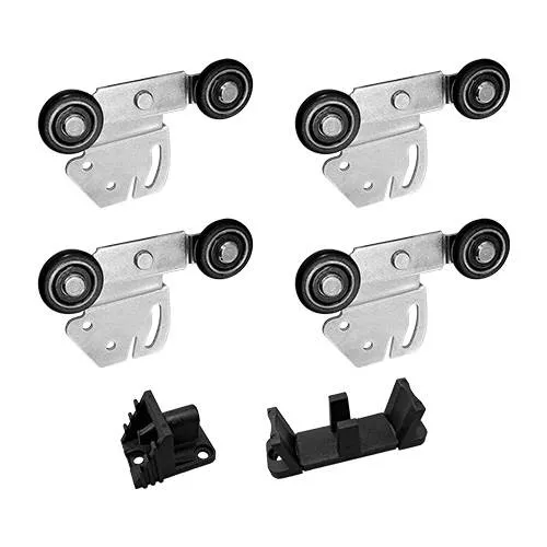 SET DE RUEDAS DOBLES PUERTA COLGANTE 2 HOJAS