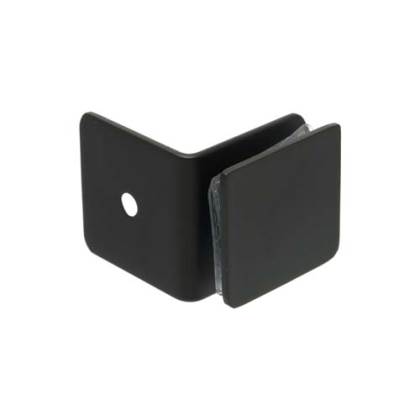 SOPORTE FIJO 90° NEGRO VIDRIO-PARED