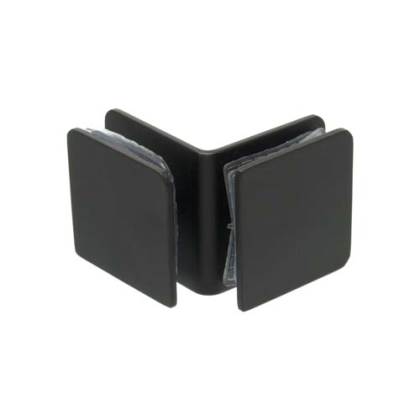 SOPORTE FIJO 90° NEGRO VIDRIO-VIDRIO