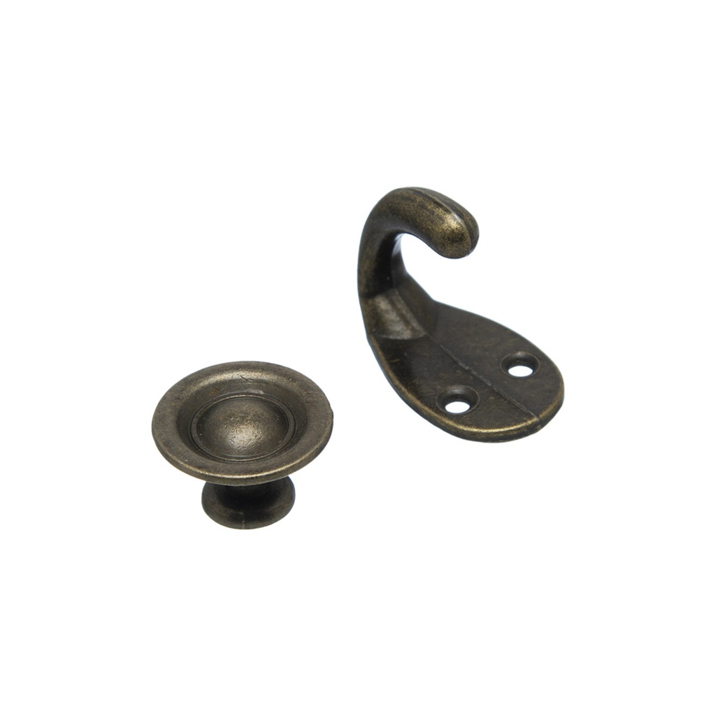 TIRADOR BOTON  BRONCE VIEJO 25X15MM