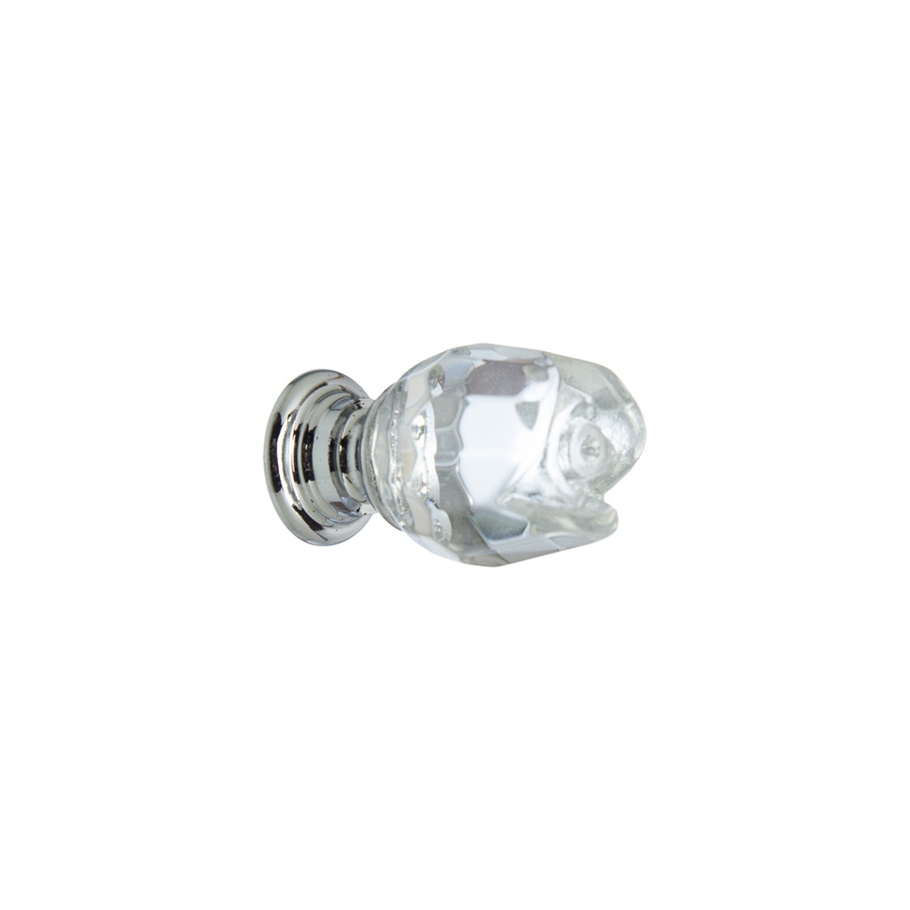 TIRADOR CRISTAL FLOR  TRANSPARENTE 22X30MM
