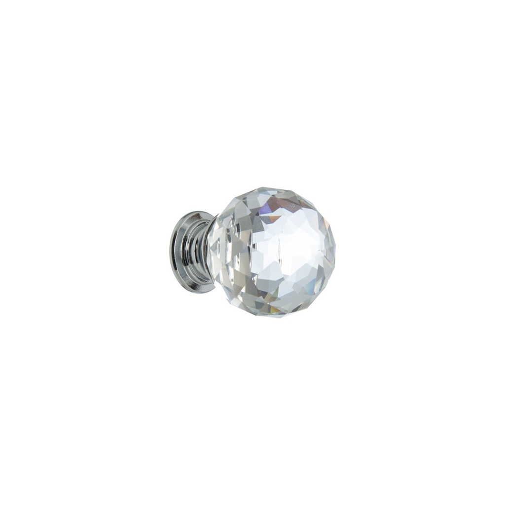 [KAF-TIR-230] TIRADOR FACETADO CRISTAL ESFERICO TRANSPARENTE 30X40MM