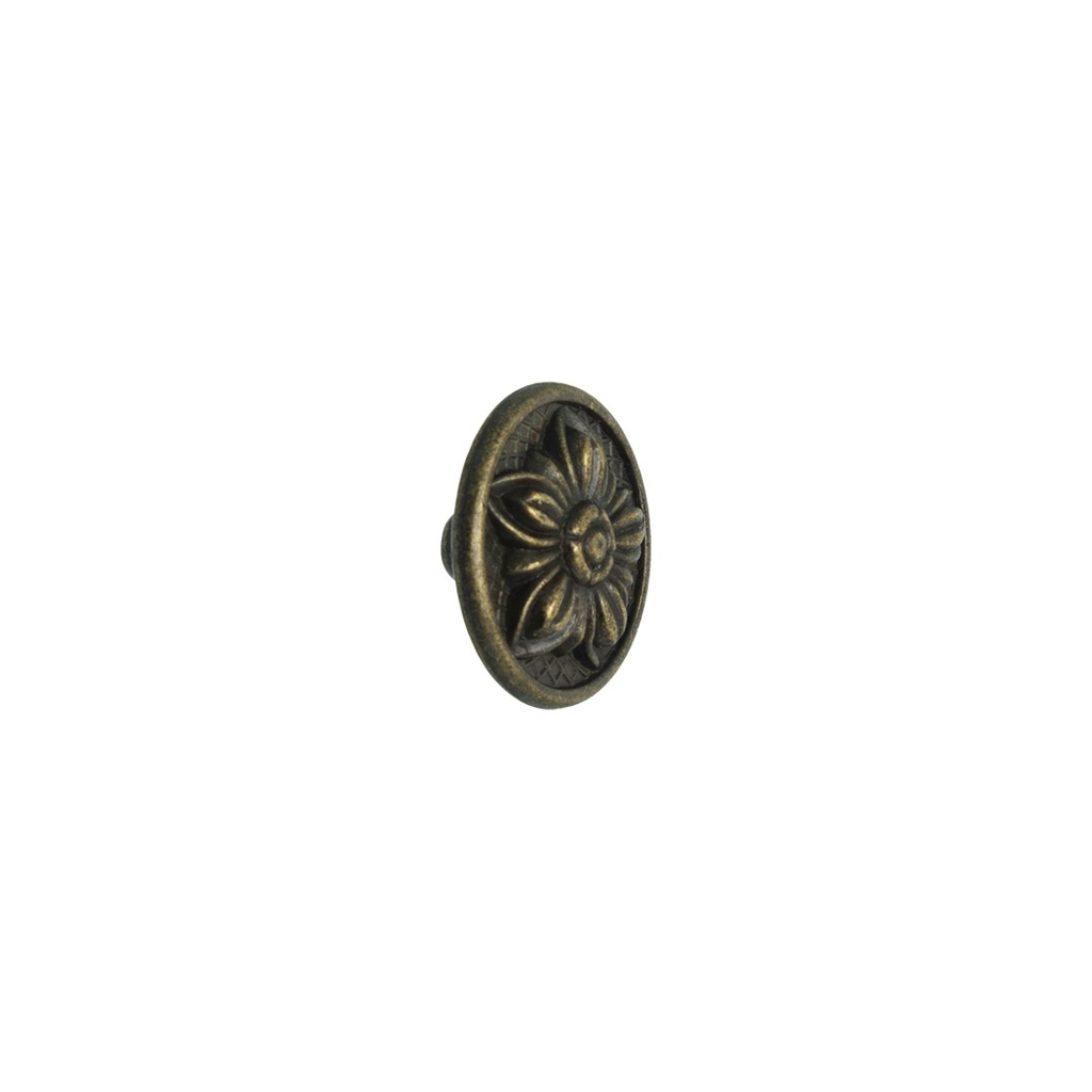 [KAF-TIR-105] TIRADOR FLOR ESTILO  BRONCE VIEJO 16X31MM