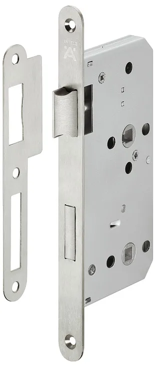 [KAF-911.02.155] CERRADURA WC FRENTE REDON.20MM EN55MM ESP.8MM AC.INOX.