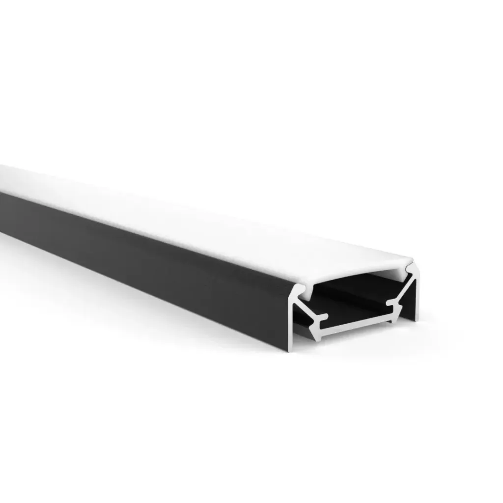 PERFIL LED NEGRO PARA CLIPAR C/DIFUSOR G. EURO