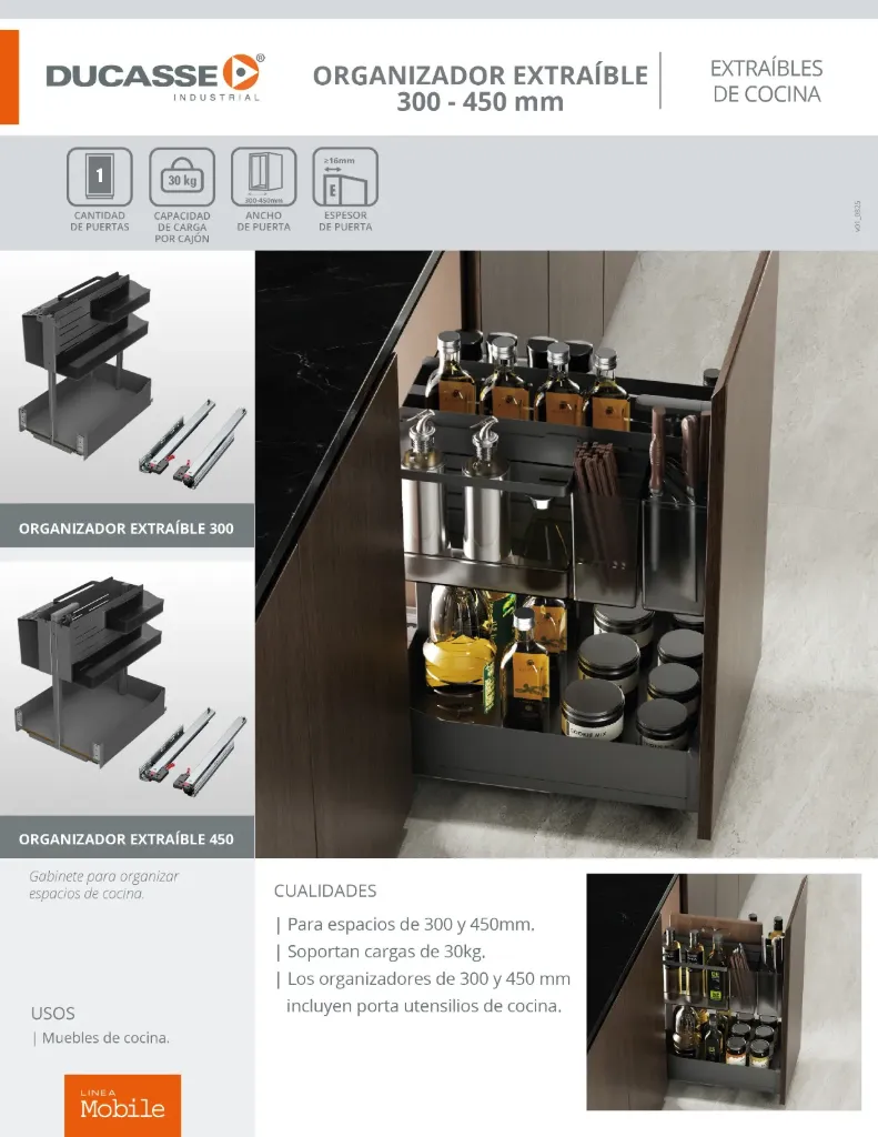 ORGANIZADOR EXTRABLE 450MM 2N.