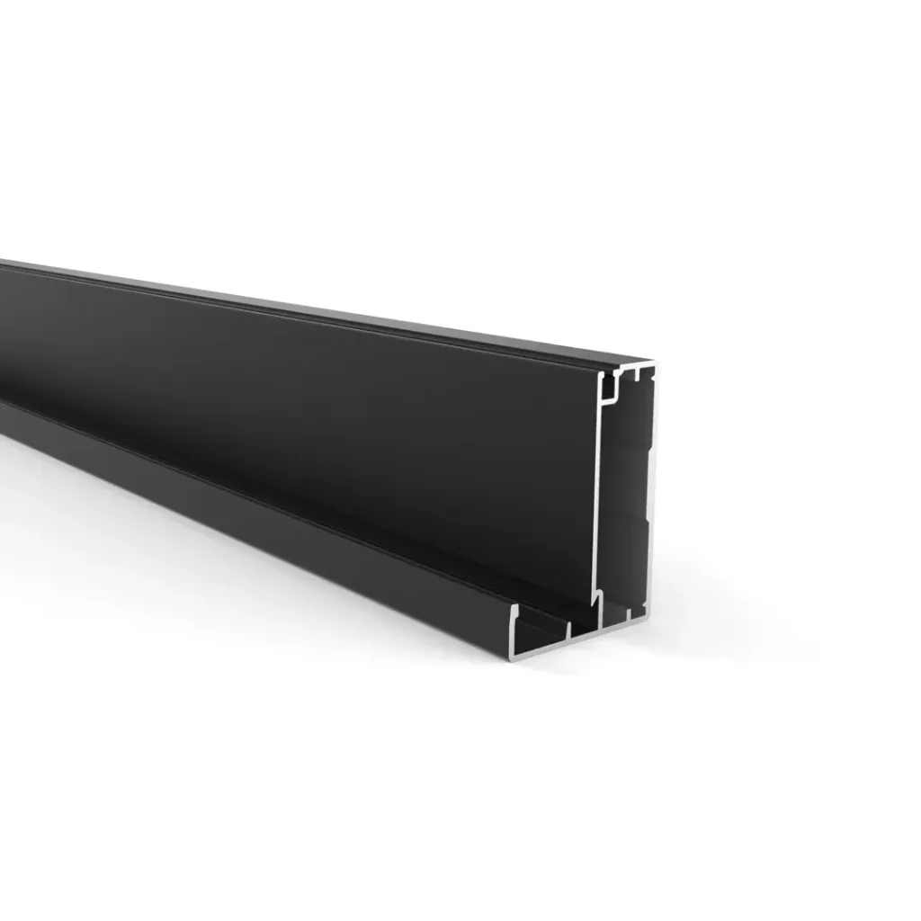PERFIL PUERTA MANIJA SIERRA 20 x 45 MM CON BURLETES NEGRA